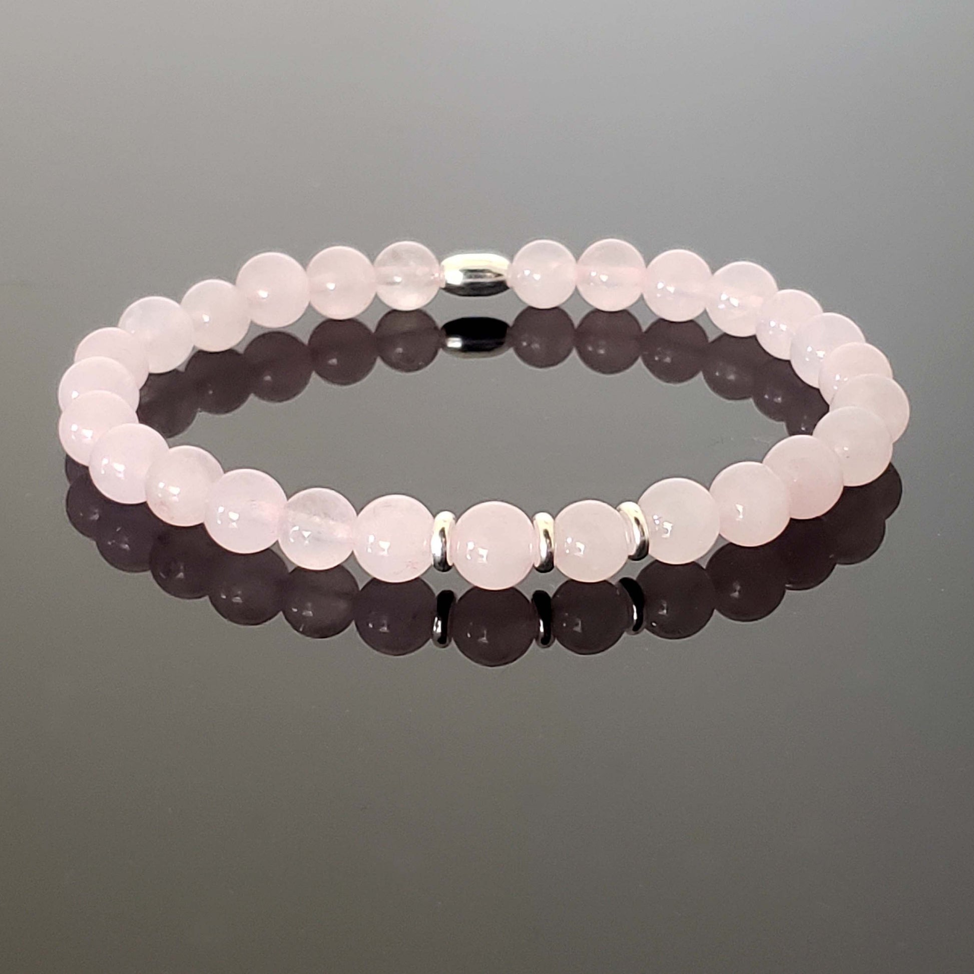 Rose Quartz Stretch Beaded Bracelet – Natural Healing Crystal, Love & Calm Energy Jewellery