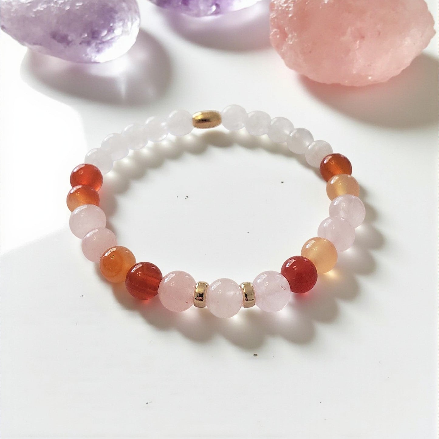 SanaBelle® Fertility Healing Bracelet – 6mm Natural Gemstones with Silver Accents