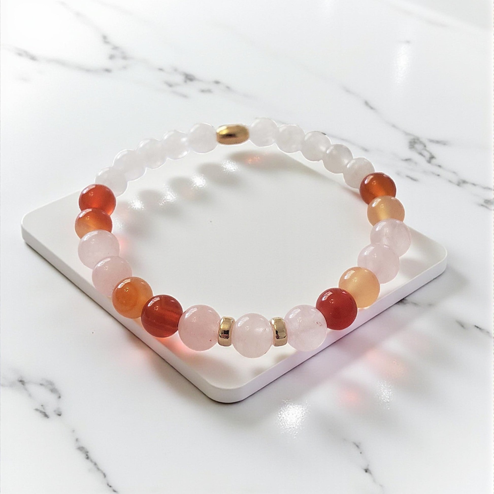SanaBelle® Fertility Healing Bracelet – 6mm Natural Gemstones with silver Accents