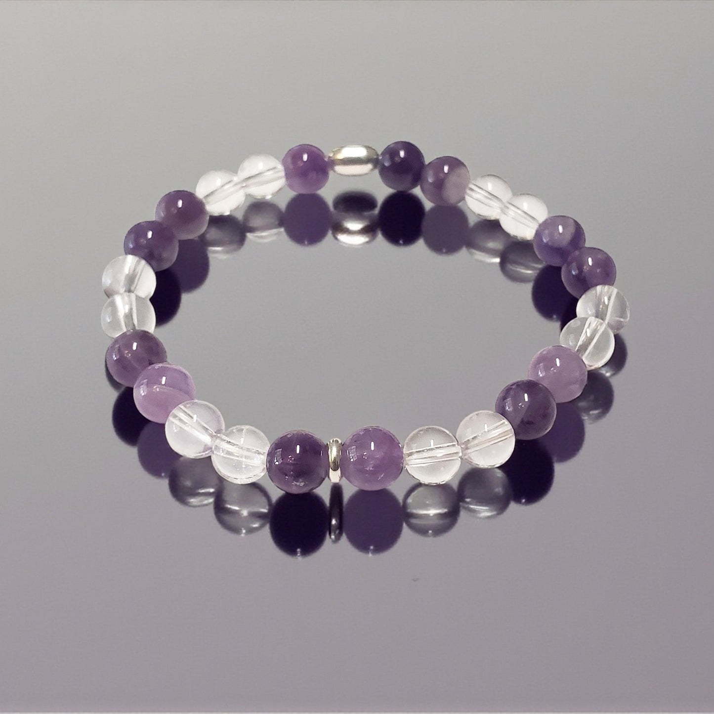 SanaBelle® Intuition Healing Bracelet – 6mm Natural Gemstones with Silver Accents