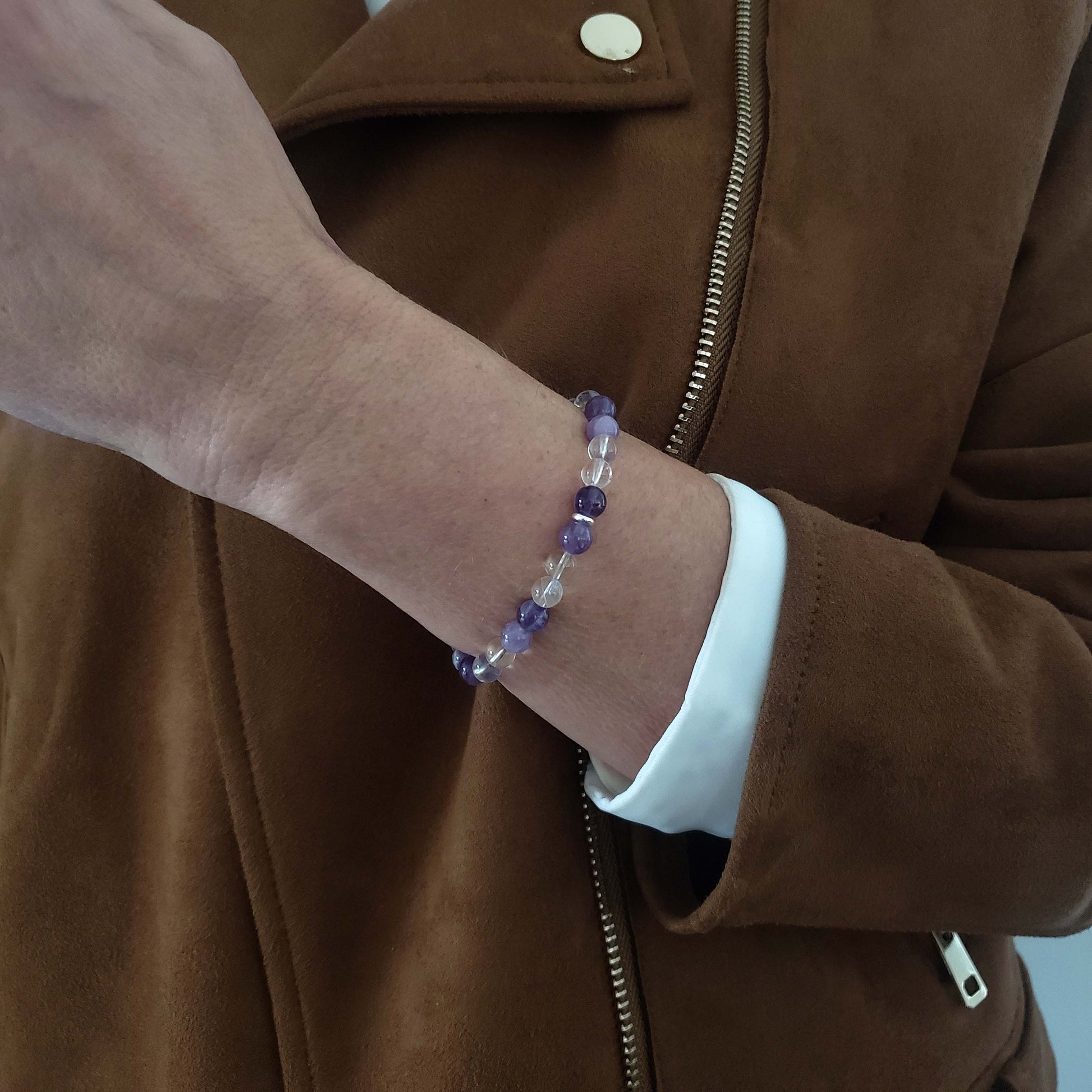 SanaBelle® Intuition Healing Bracelet – 6mm Natural Gemstones with Silver Accents